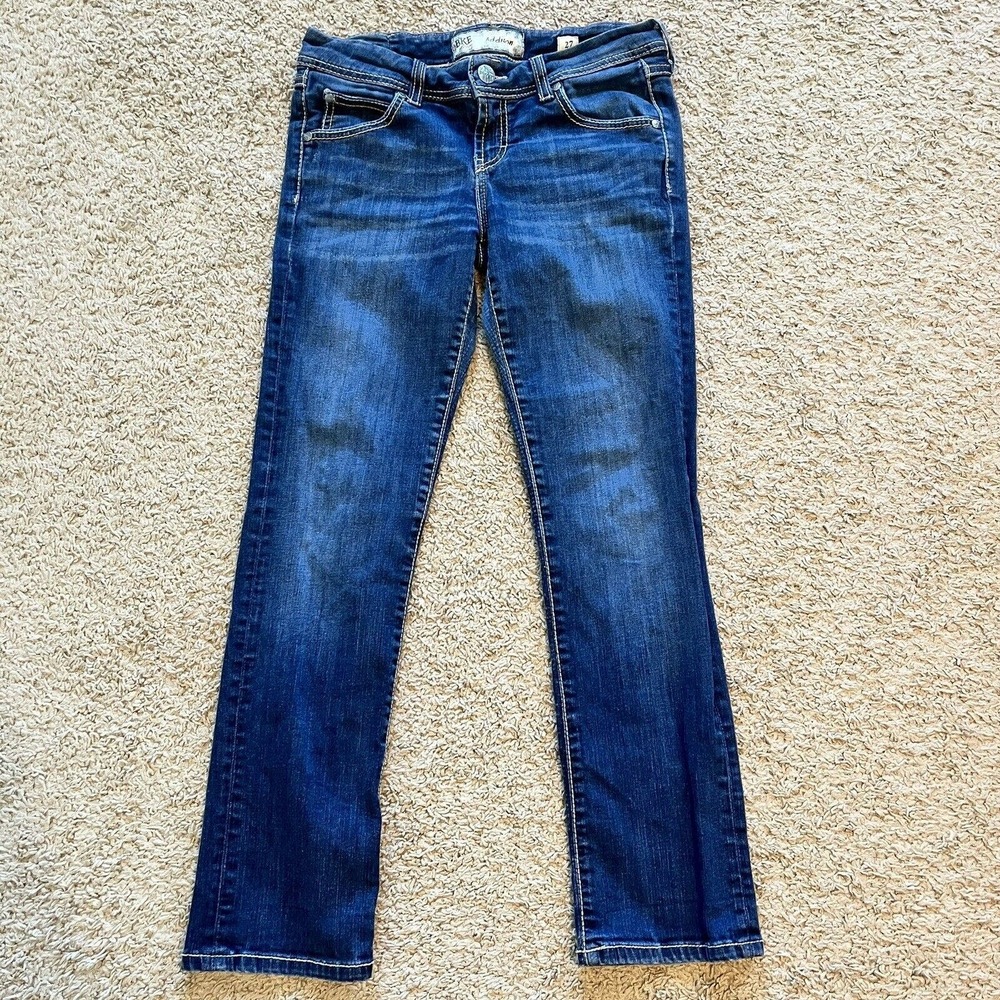 BKE Jeans Womens Size 27 30x27 Blue Dark Wash‎ Addison Crop Denim Bootcut Y2K